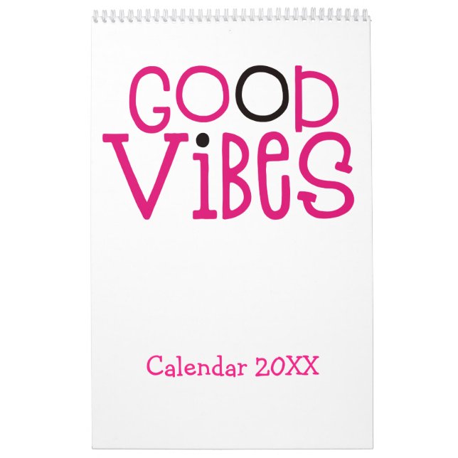 Calendario Buenas Vibes Citas Motivacionales Pink White 2022 (Tapa)