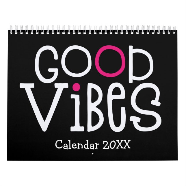 Calendario Buenas Vibes Citas Positivas Pink Black 2022 (Tapa)