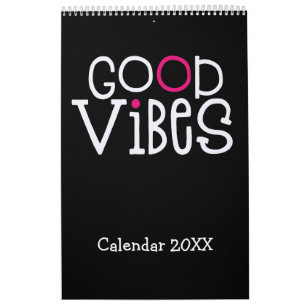 Calendario Buenas Vibes Citas Positivas Pink Black 2022