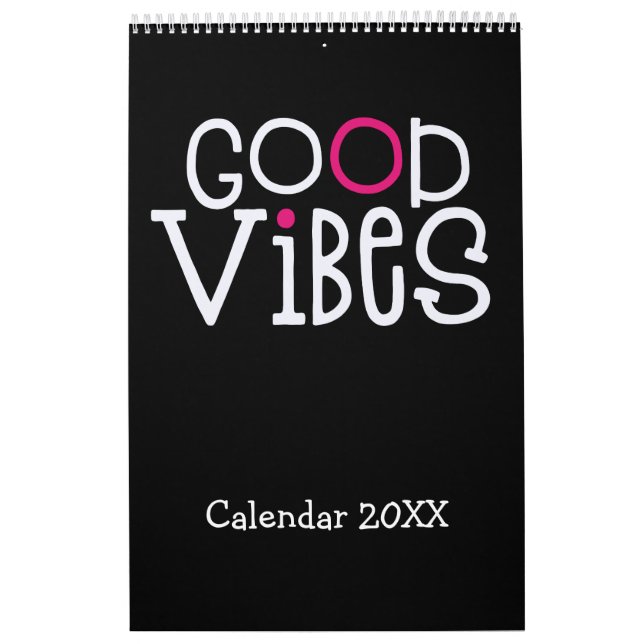 Calendario Buenas Vibes Citas Positivas Pink Black 2022 (Tapa)