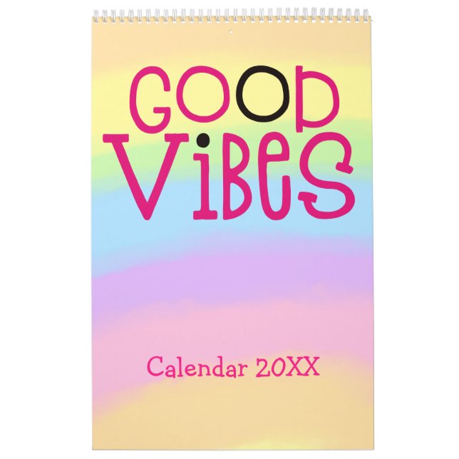 Calendario Buenas Vibes Citas Positivas Pink Rainbow 2022 (Tapa)