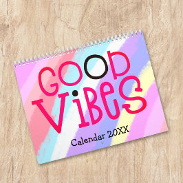 Calendario Buenas vibraciones citas positivas arcoiris