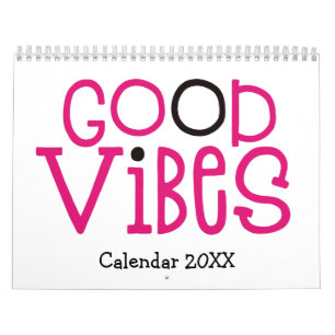 Calendario Buenos Vibes Positividad Citas Blanco Rosa 2022