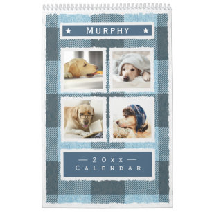 Calendario Búfalo rústico Mascota de Perro Azul 2023