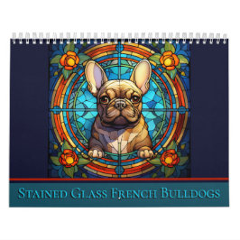 Calendario Bulldog francés de vidrio templado