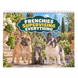 Calendario Bulldogs Franceses Divertidos Supervisando Todo