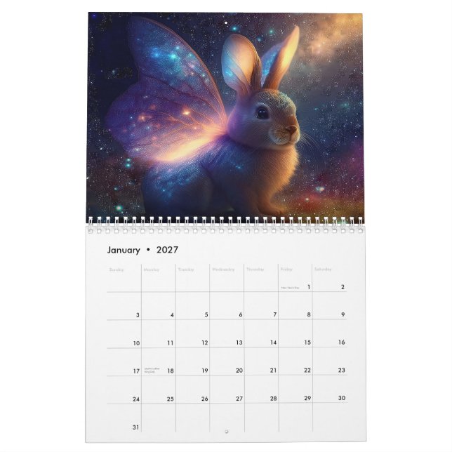 Calendario Bunnies Con Alas (Jan 2027)