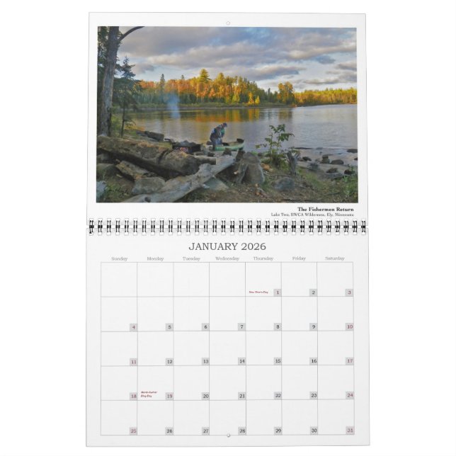 Calendario BWCA Namekagon (Jan 2026)