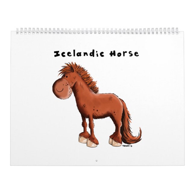 Calendario Caballo islandés lindo - Caballos - Personalizado  (Tapa)