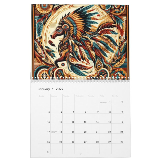 Calendario Caballo nativo americano (Jan 2027)