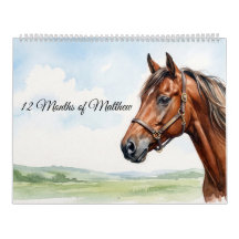 Caballos acuarela y versículos de la Biblia Mateo