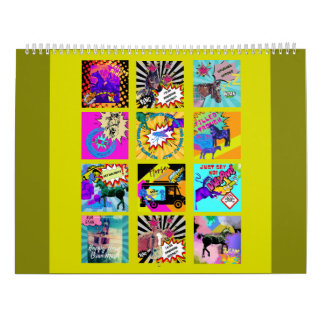 Calendario caballos de estilo cómico
