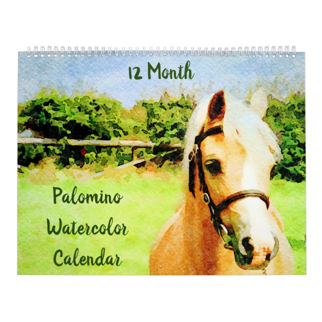 Calendario Caballos de Palomino de 12 meses Ponies Regalos de (Tapa)