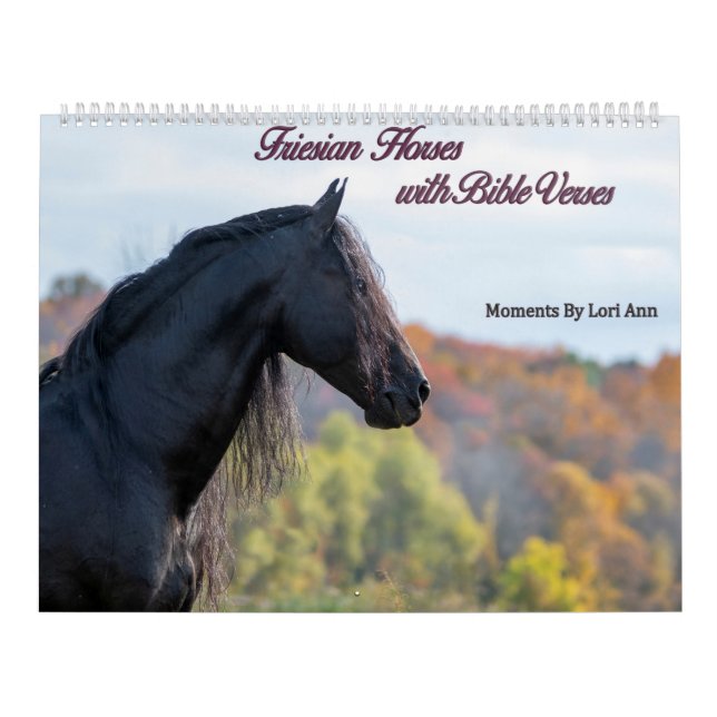 Calendario Caballos Friesios con versos bíblicos 2021 (Tapa)