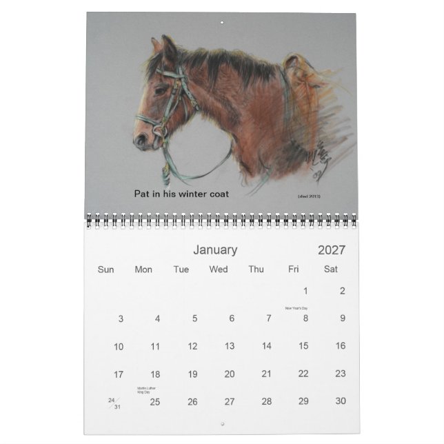 Calendario Caballos Morgan Ranch de Point Reyes Nat'l Seashor (Jan 2027)