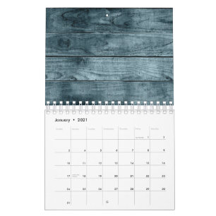 Calendario Cabaña de Madera Azul Sombras Oscuras Carpintería 