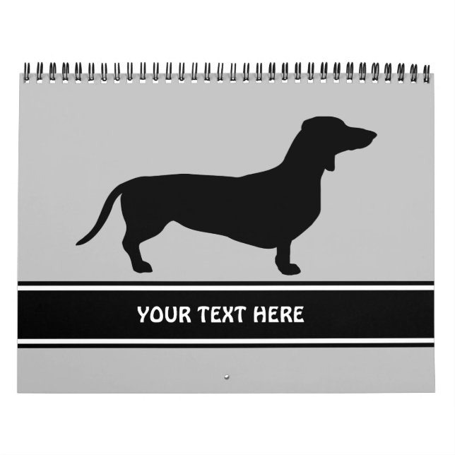 Calendario Cabello corto de Dachshund - Silhouette 1 (Tapa)