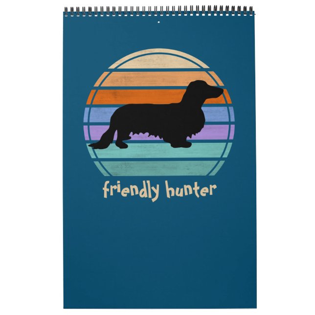 Calendario Cabello largo de Dachshund - Silhouette 1 (Tapa)
