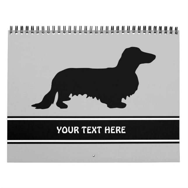 Calendario Cabello largo de Dachshund - Silhouette 1 (Tapa)