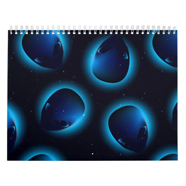 Calendario Cabeza alienígena en el espacio (Tapa)