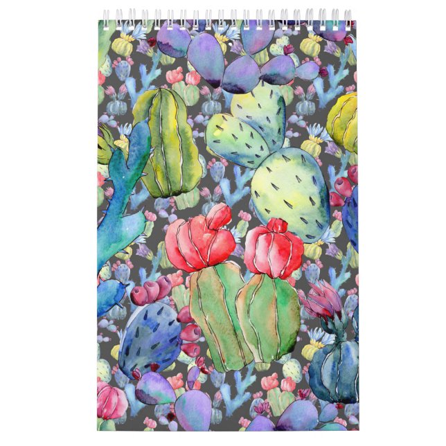 Calendario Cactus Abstract Watercolor (Tapa)
