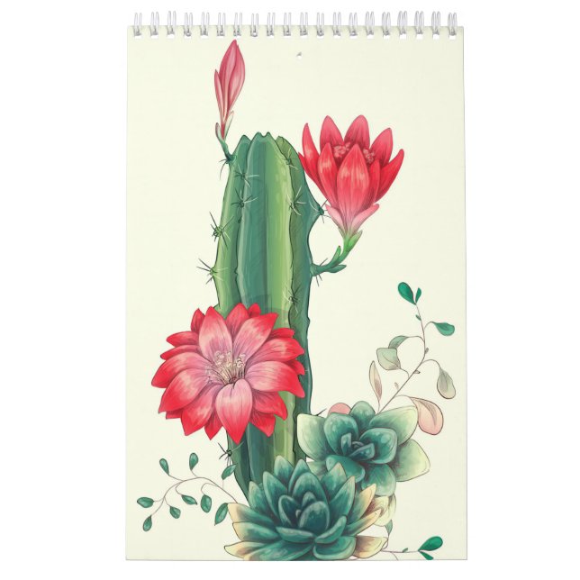Calendario Cactus con flores (Tapa)