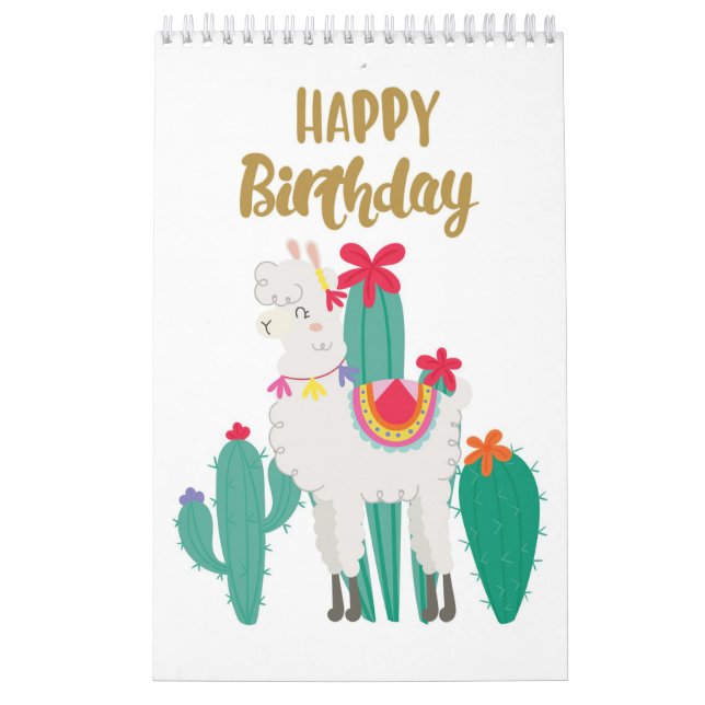 Calendario Cactus Happy Birthday (Tapa)