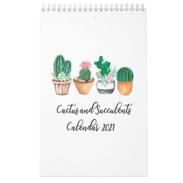 Calendario Cactus y succulantes en acuarela (Tapa)