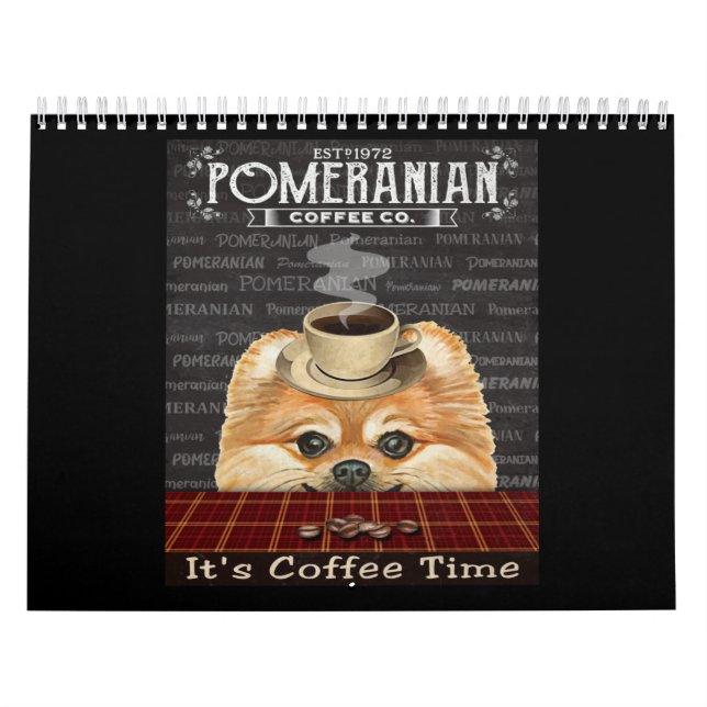 Calendario Café de perro de Pomerania (Tapa)