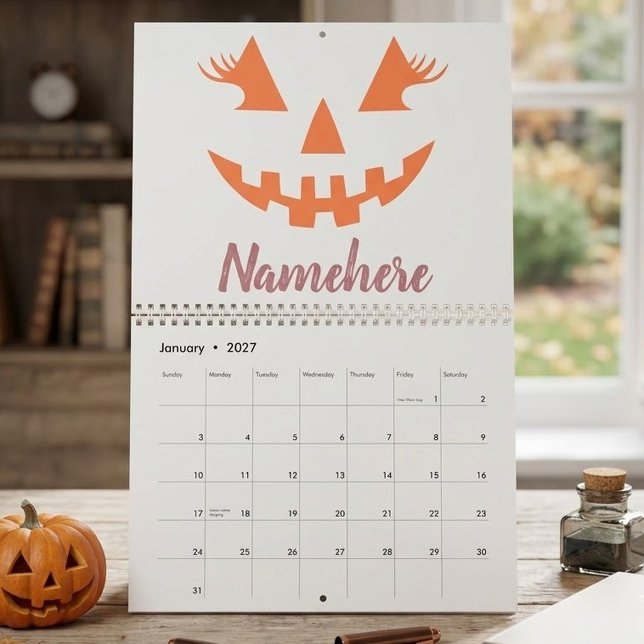 Calendario Calabaza de Halloween personalizada femenina Jack  (Subido por el creador)