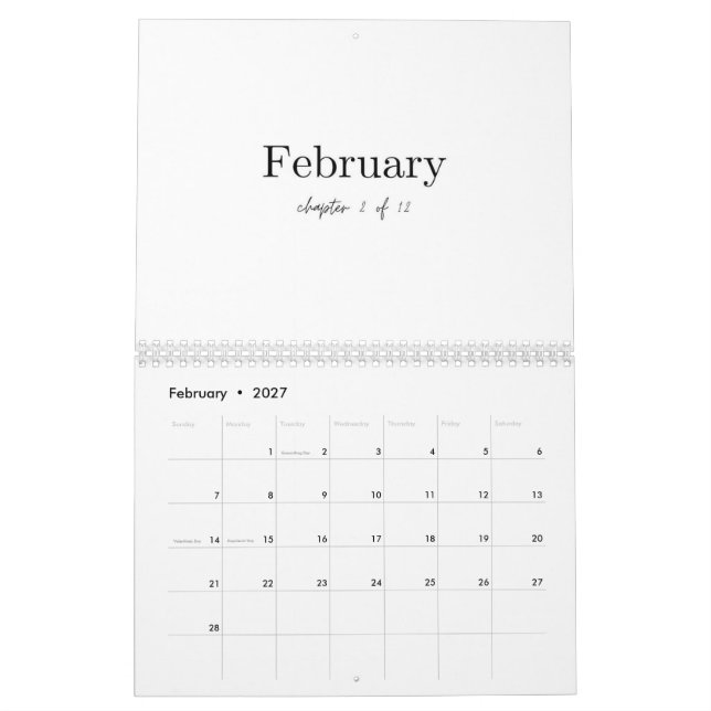 Calendario Calendar (Feb 2027)