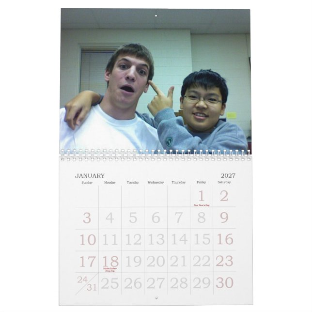 Calendario Calendar 2007 de Hao y de decano (Jan 2027)