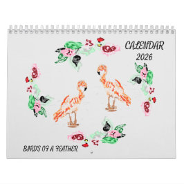 Calendario Calendar  2026 Tropical & Every Day  Birds