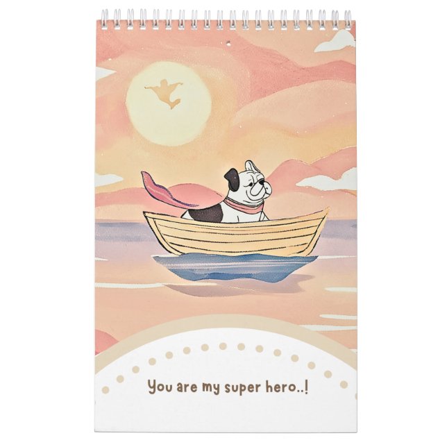 Calendario Calendar cute bulldog (Reverso)