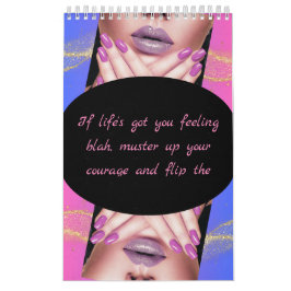 Calendario Calendar purple beautiful nail