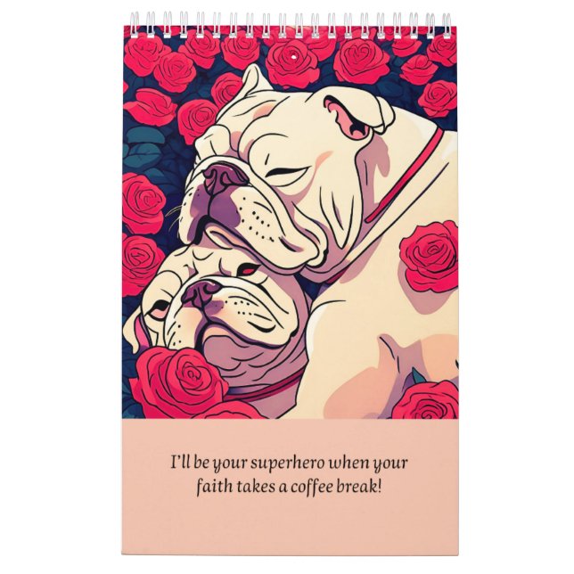 Calendario Calendar romantic bulldog (Reverso)