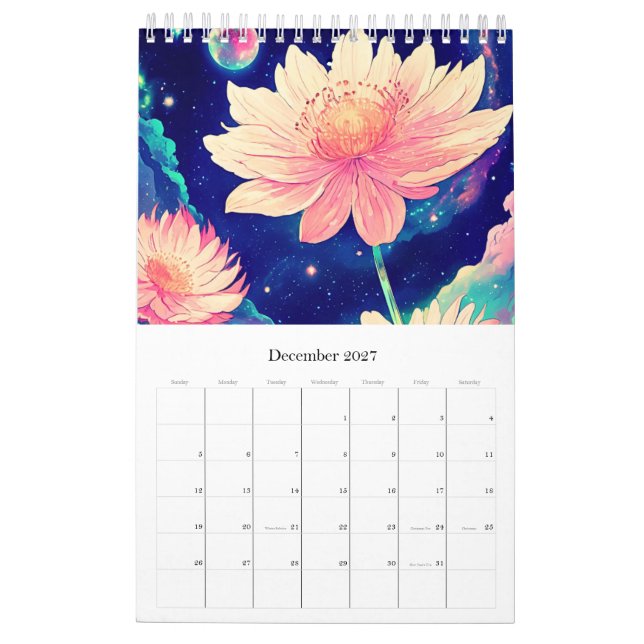 Calendario Calendar romantic flowers (Dec 2027)