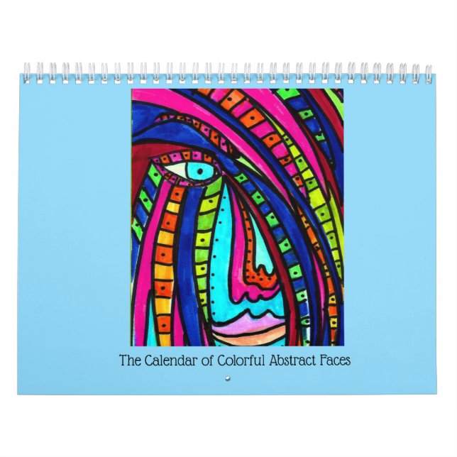 Calendario Calendar with Colorful Abstract Faces (Tapa)
