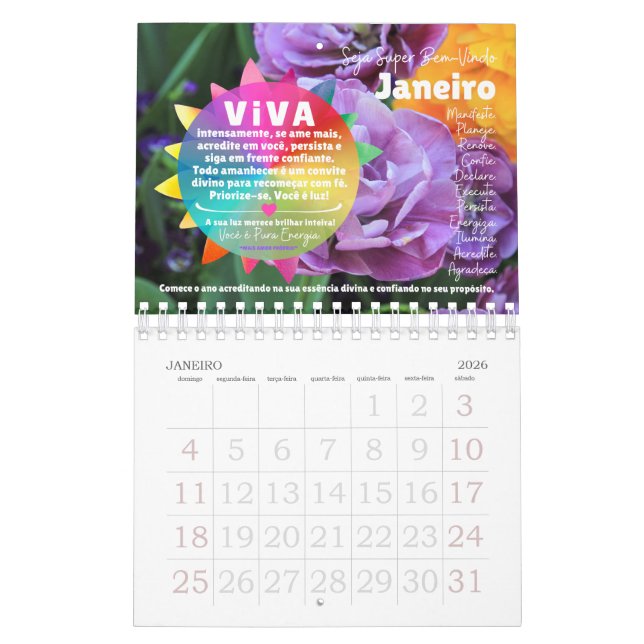 Calendario Calendário 2026 :: Viva a Vida Edição ILUMINAÇÃO (Jan 2026)