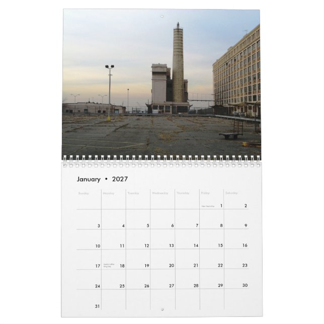 Calendario Calendario: Brooklyn industrial (Jan 2027)