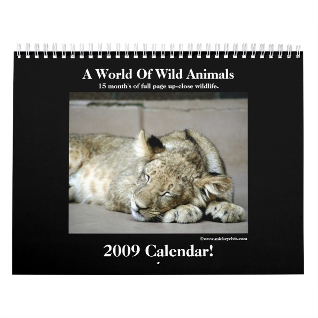 Calendario ¡Calendario del animal salvaje 2009! (Tapa)