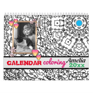 Calendario Calendario, libro de colorear, libros de colorear