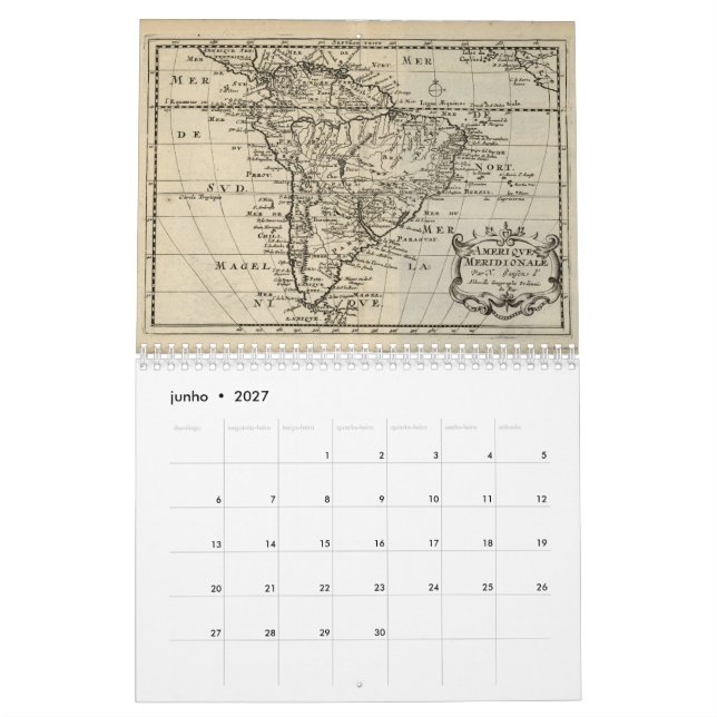 Calendario Calendário: Mapas do Brasil (Jun 2027)