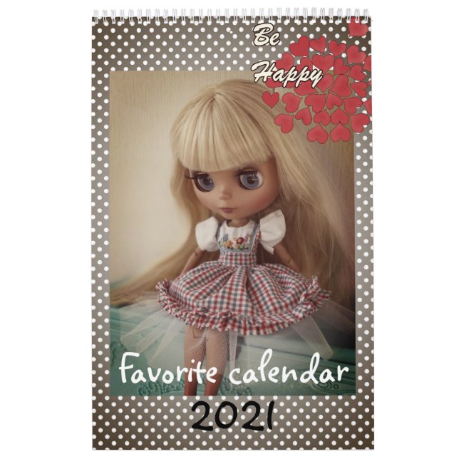 Calendario Calendario, muñeca, para chica, bebé, diversión, j (Tapa)