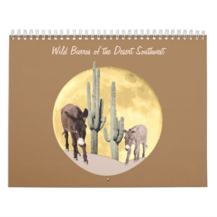 Calendario Calendario, salvajes burros del desierto al suroes