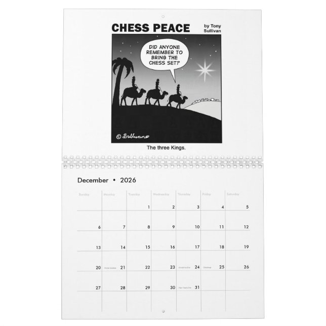 Calendario Calénder divertidísimo Chess Peace 2022 (Dec 2026)