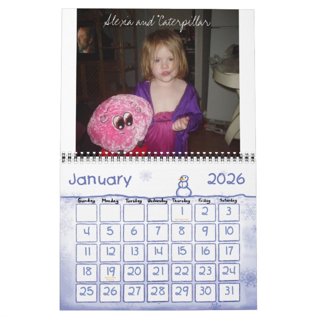 Calendario Calender lleno de fotos familiares (Jan 2026)