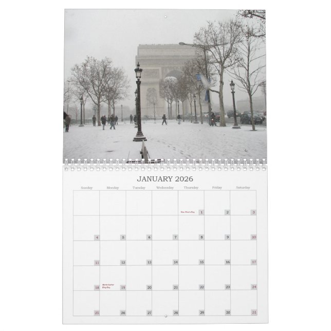 Calendario Calender Paris 2015, Francia (Jan 2026)