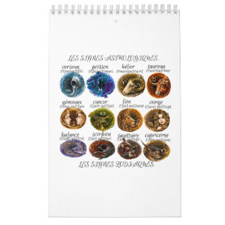 Calendario calendrier avec les signes astrologiques 