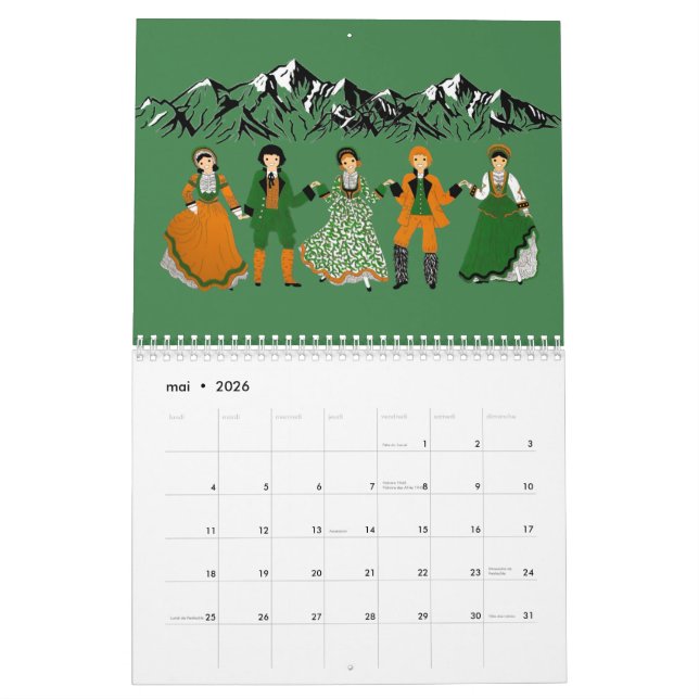 Calendario Calendrier, CORSICA, France (May 2026)